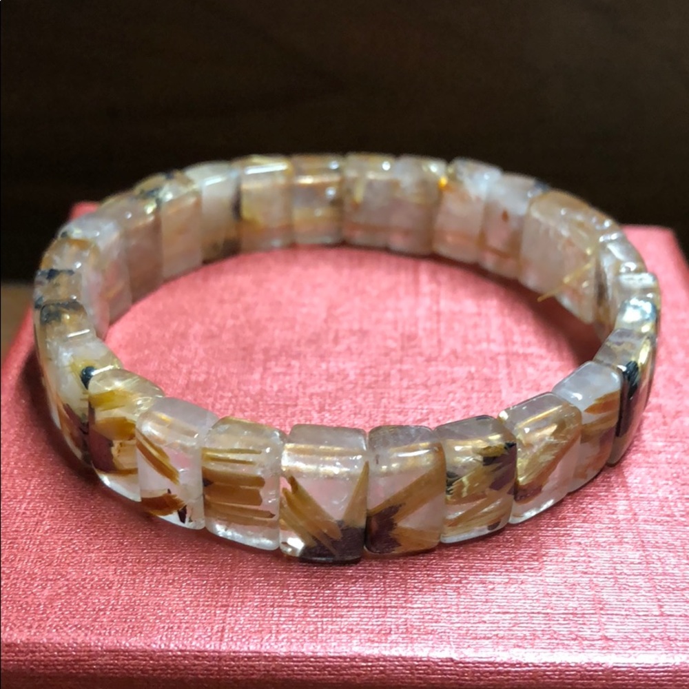 Natural golden hair rutilated bracelet